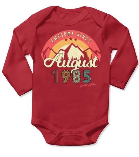 Year Of Construction In August 1985 Long Sleeve Baby One-Piece