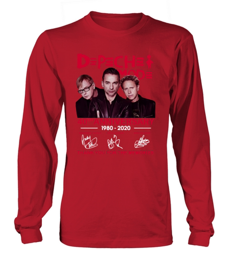 Depeche Mode 40th anniversary 1980 2020 signatures thank you for the memories shirt Long sleeved Unisex