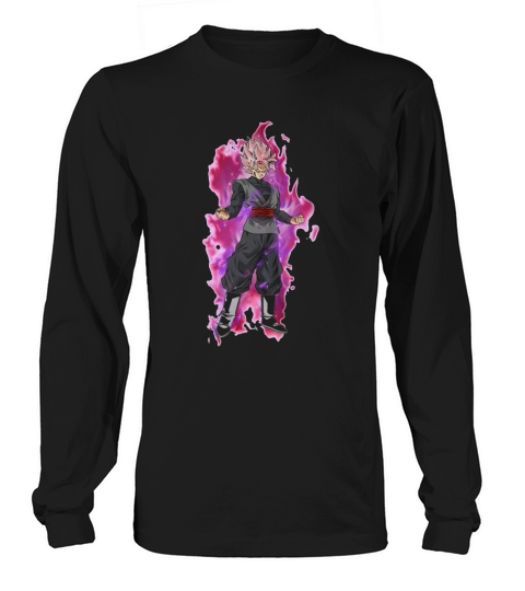 Dragon Ball Super - T-shirt Goku Rose Noire CHEMISE Long sleeved Unisex