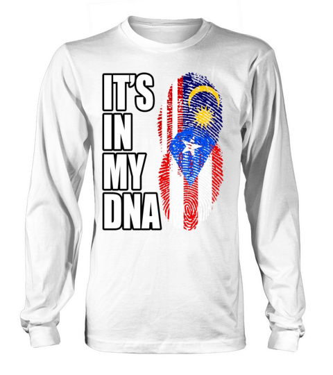 Malaysian And Puerto Rican Mix Heritage DNA Flag Long sleeved Unisex