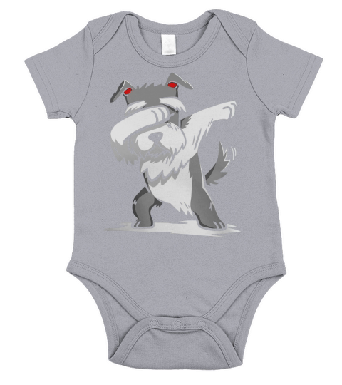138508 SCHNAUZER CUTE DABBING TSHIRT FUNNY DAB DANCE GIFT SHIRT_BLACK Short Sleeve Baby One-Piece