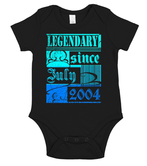 18th birthday Legendary since July 2004 Vintage Short Sleeve Baby One-Piece