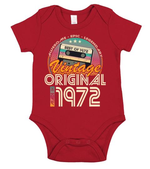 50th birthday vintage 1972 made in 1972 Short Sleeve Baby One-Piece