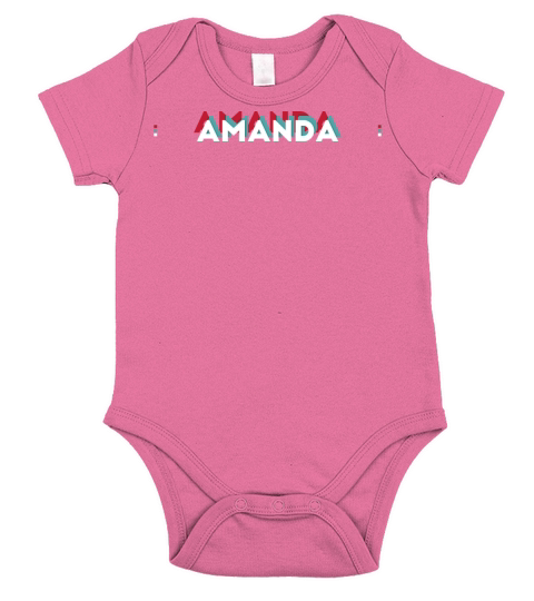 Amanda Name - Funny Name Amanda 80s theme Short Sleeve Baby One-Piece