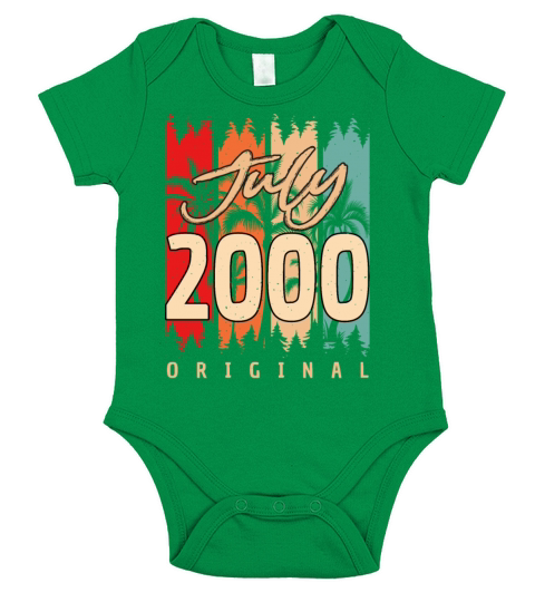 Birthday Greeting July 2000 Short Sleeve Baby One-Piece