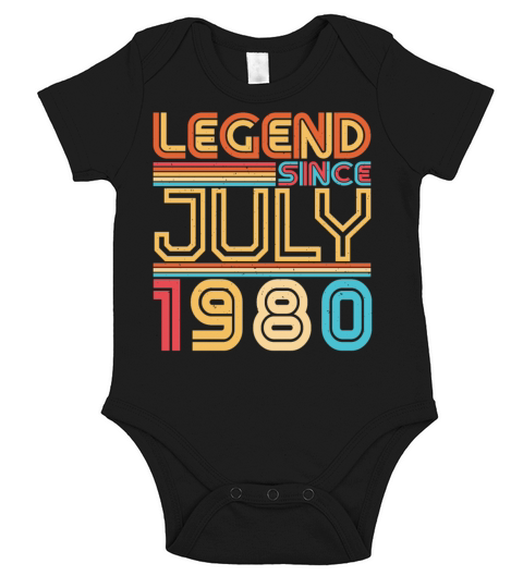 Born In July 1980 Short Sleeve Baby One-Piece