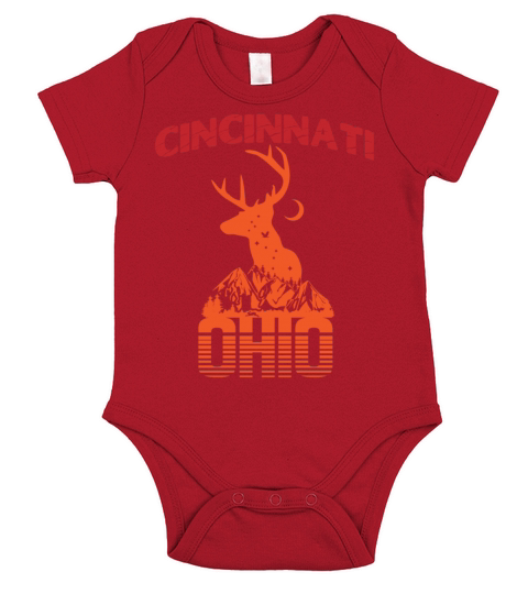 Cincinnati Ohio Retro Vintage Vacation Hiking Trip Short Sleeve Baby One-Piece