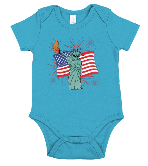 Dabbing 4th July Independence Day Short Sleeve Baby One-Piece