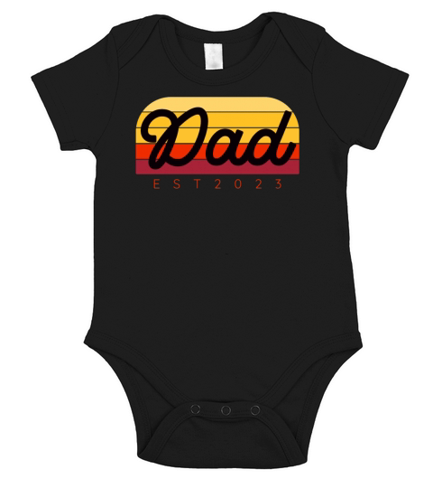 dad Est 2023 hat Perfect gift for new fathers Short Sleeve Baby One-Piece