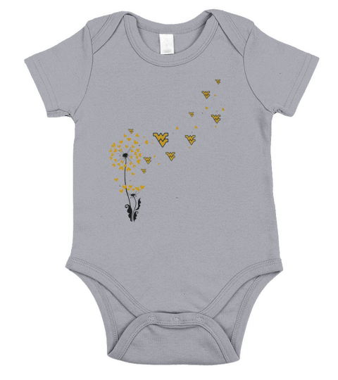 Dandelion Flower West Virginia Mountaineers Logo shirt Short Sleeve Baby One-Piece