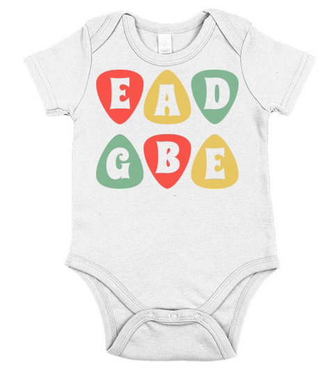 EADGBE Guitar Tuning - Vintage Musician Guitarist Short Sleeve Baby One-Piece
