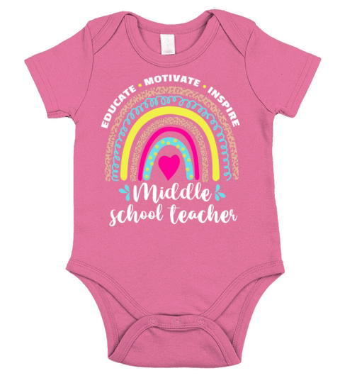 Educate Motivate Inspire Middle School Teacher Short Sleeve Baby One-Piece