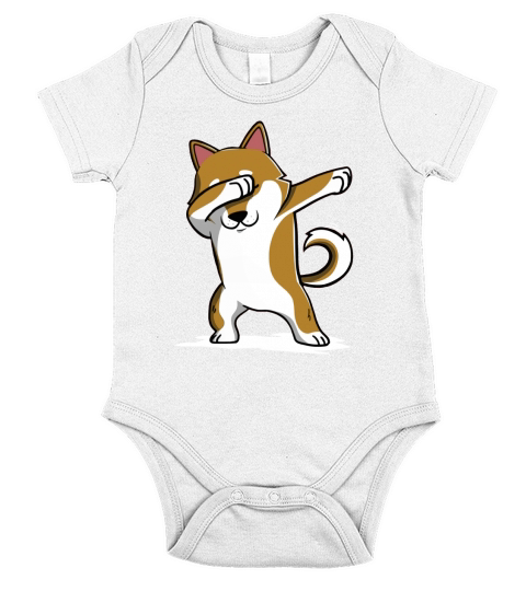 Funny Shiba Inu Dab Shirt Short Sleeve Baby One-Piece