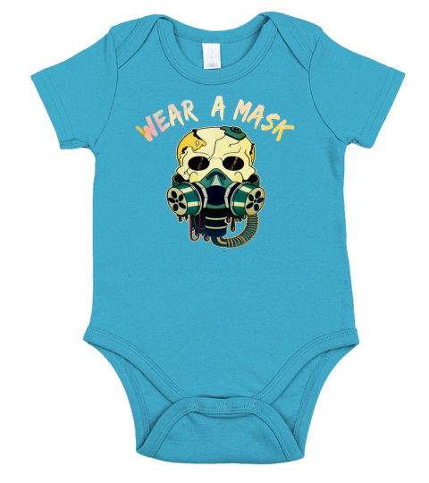 Gasmask Skull Horror gas mask gift japan Short Sleeve Baby One-Piece