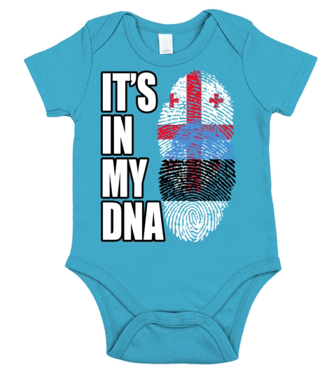 Georgian And Estonian Mix Heritage DNA Flag Short Sleeve Baby One-Piece