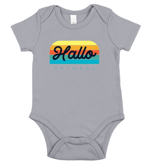german greeting hallo funny germany shirt vintage Short Sleeve Baby One-Piece