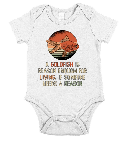 Goldfish Living Reason Aquarium Animal Funny Fish Short Sleeve Baby One-Piece