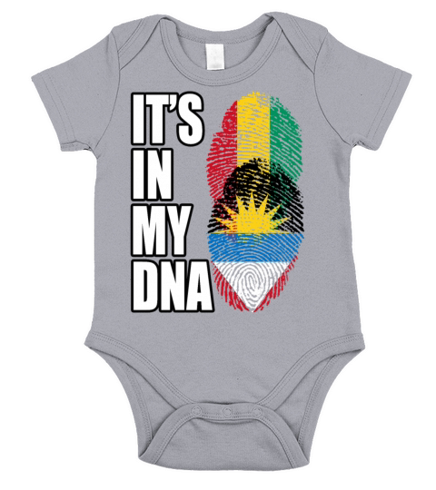 Guinean And Antiguan Mix Heritage DNA Flag Short Sleeve Baby One-Piece