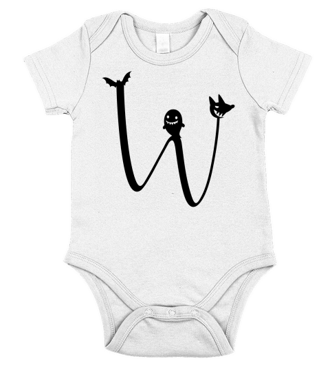 Halloween Alphabets Clipart W Short Sleeve Baby One-Piece
