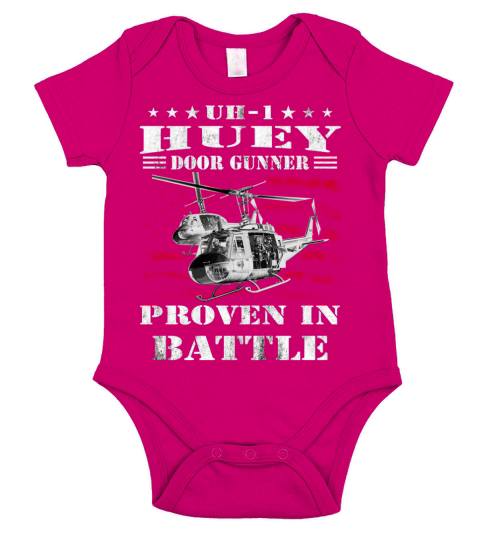 HUEY DOOR GUNNER PROVEN IN BATTLE Short Sleeve Baby One-Piece