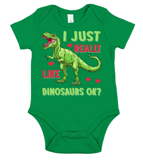 I just really like dinosaurs ok Short Sleeve Baby One-Piece