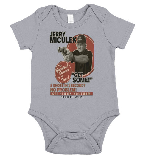 Jerry Miculek vintage poster shirt Short Sleeve Baby One-Piece