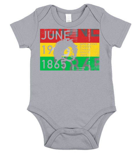 June 19 Stripes Color Black Juneteenth Vintage Short Sleeve Baby One-Piece