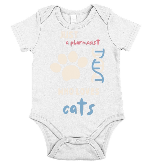 just a pharmacist who loves cats funny quote Short Sleeve Baby One-Piece