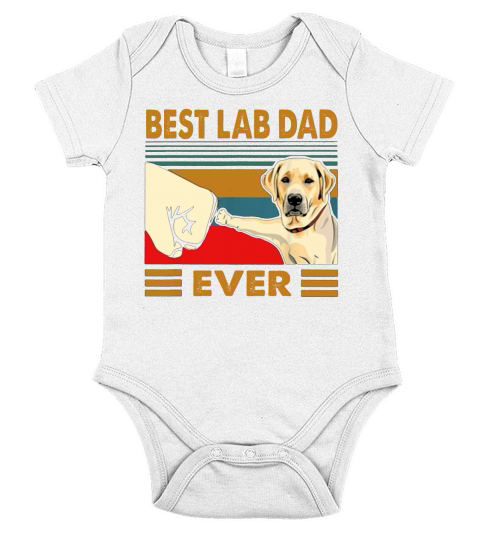 Labrador Retriever best lab dad ever vintage shirt Short Sleeve Baby One-Piece