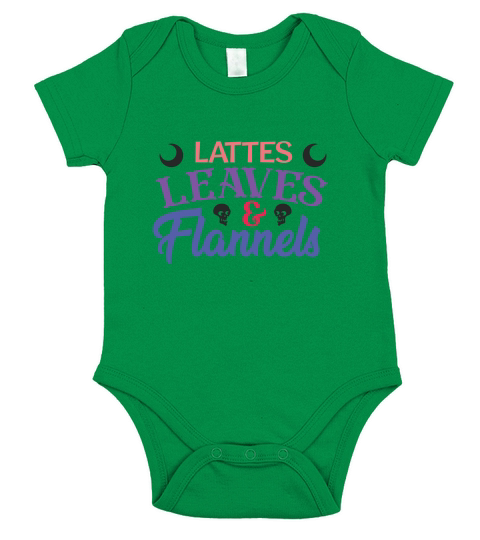 Lattes Leaves Flannels Halloween Gifts & Merchandise Short Sleeve Baby One-Piece