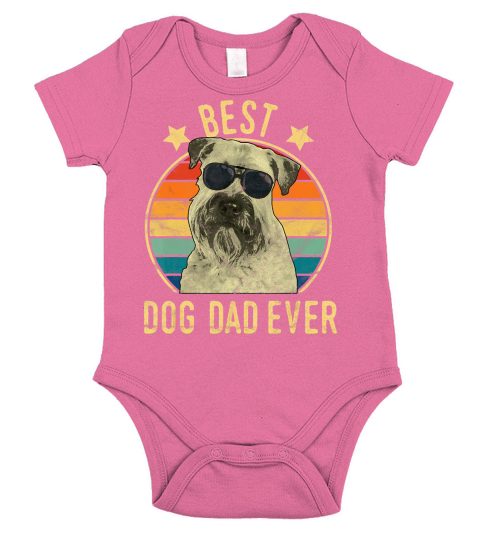 Mens Best Dog Dad Ever Soft Coated Wheaten Terrier Fathers Day T-Shirt Short Sleeve Baby One-Piece