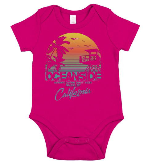 oceanside california beach shirt Short Sleeve Baby One-Piece