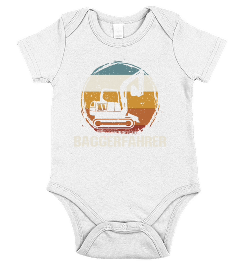Retro grunge Excavator operator sunset Short Sleeve Baby One-Piece