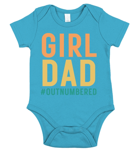 Retro Vintage Girl Dad Outnumbered Short Sleeve Baby One-Piece