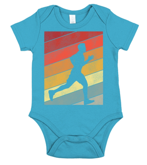 Running Runner Half Marathon Retro Short Sleeve Baby One-Piece