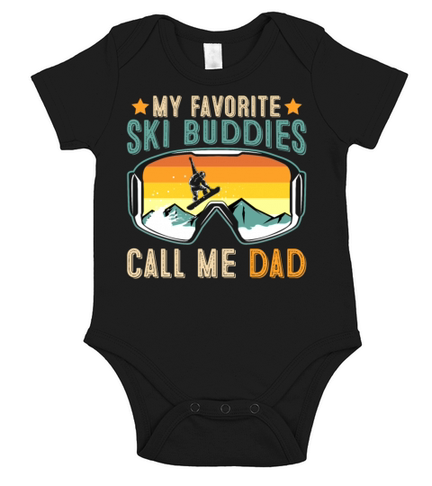 Ski Buddies Call Me Dad Vintage Short Sleeve Baby One-Piece