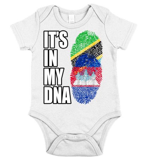 Tanzanian And Cambodian Vintage Heritage DNA Flag Short Sleeve Baby One-Piece