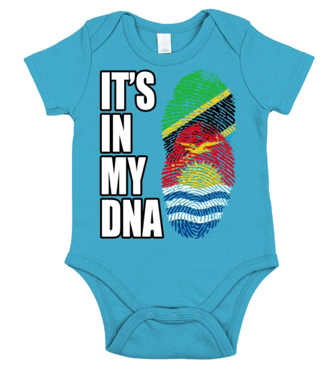 Tanzanian And Kiribati Vintage Heritage DNA Flag Short Sleeve Baby One-Piece