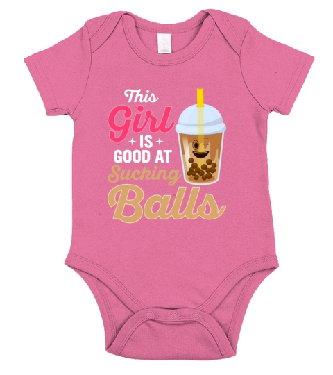 This Girl Is Good At Sucking Balls Kawaii Boba Tea Short Sleeve Baby One-Piece