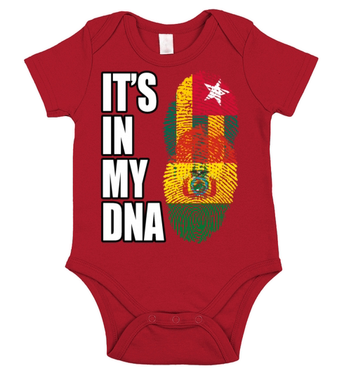Togolese And Bolivian Mix Heritage DNA Flag Short Sleeve Baby One-Piece