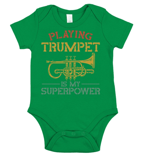 Trumpet Player Vintage Playing Short Sleeve Baby One-Piece