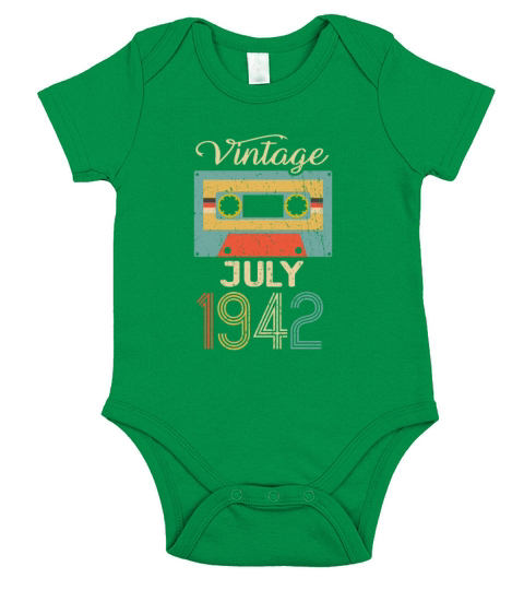 Vintage July 1942 80th Birthday 80 Year Gift Short Sleeve Baby One-Piece