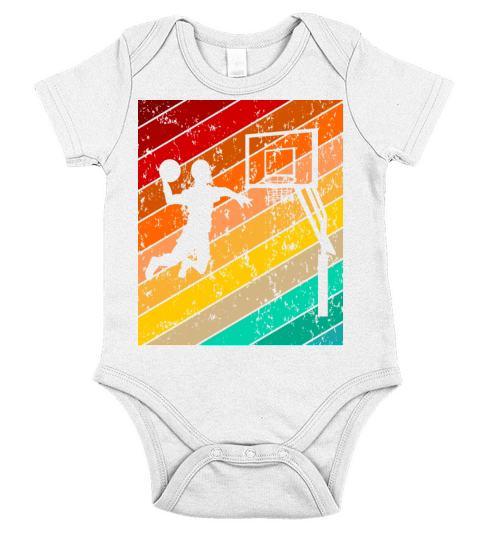 Vintage Retro Basketball Player Short Sleeve Baby One-Piece