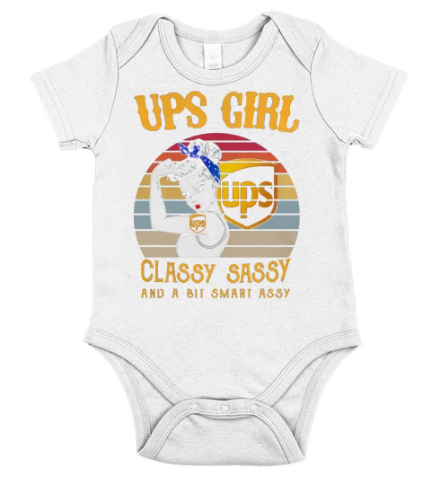 Vintage Ups girl ups classy sassy and a bit smart assy shirt Short Sleeve Baby One-Piece
