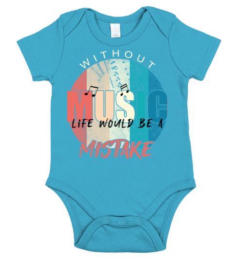 Without music life would be mistake - Music day Short Sleeve Baby One-Piece