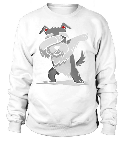 138508 SCHNAUZER CUTE DABBING TSHIRT FUNNY DAB DANCE GIFT SHIRT_BLACK Sweatshirt Unisex