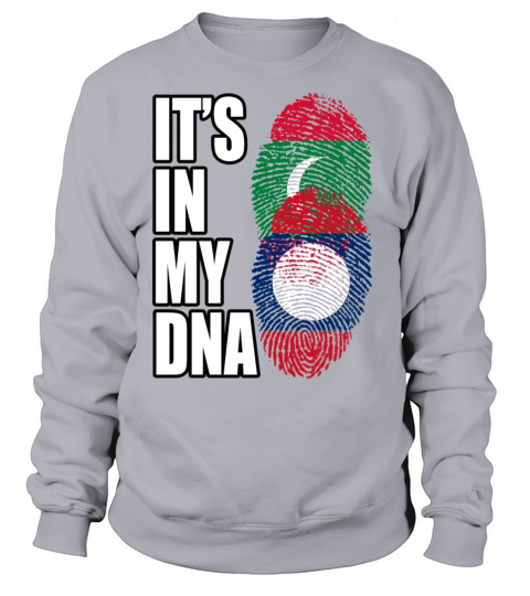 Maldivian And Laotian Mix Heritage DNA Flag Sweatshirt Unisex