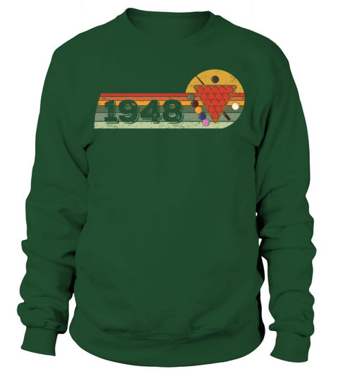 Snooker Snooker-game Vintage born 1948 Birthday Sweatshirt Unisex