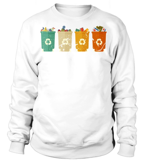 Vintage Retro Garbag Bag Can Recycle Sweatshirt Unisex