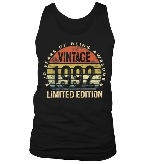30 Year Old Gifts Vintage 1992 Limited Edition 30t Tank Top Unisex